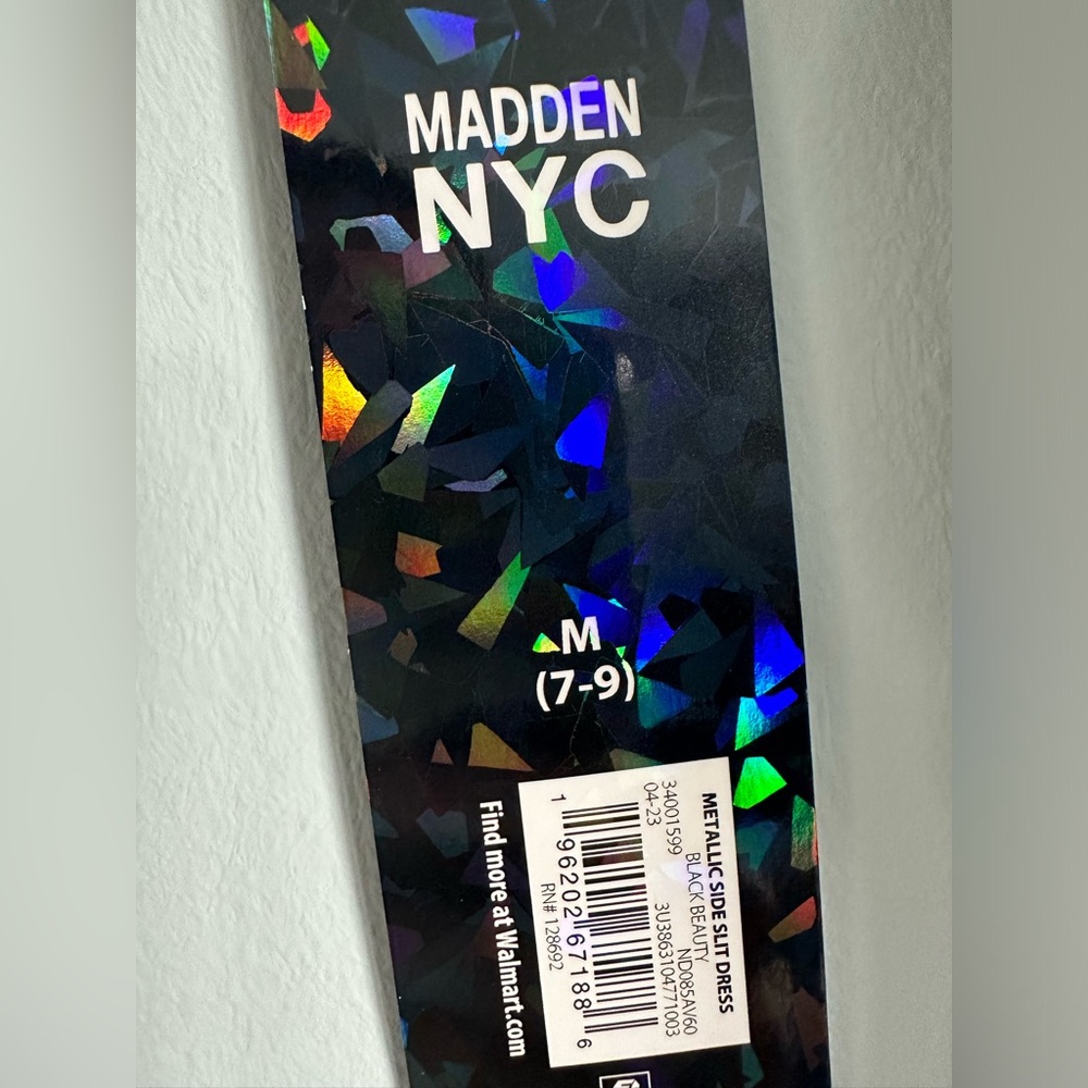Madden NYC Slate Gray Sparkle Asymmetrical Dress Size Medium (7-9) - Picture 5 of 11